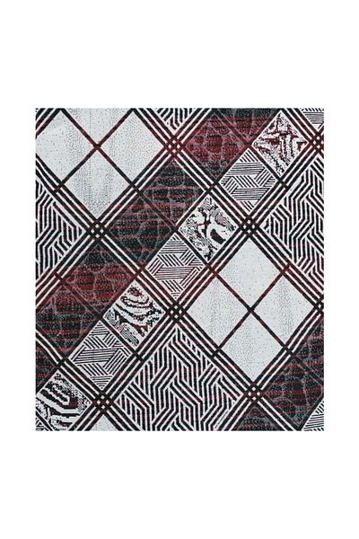 polo life Covor din bumbac fără elastic Savan 4m2, multifuncțional, covoraș pentru picnic (170x245)-Caro Burgundy