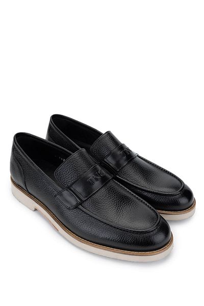 Tamer Tanca Men's Genuine Leather Black Casual Shoes