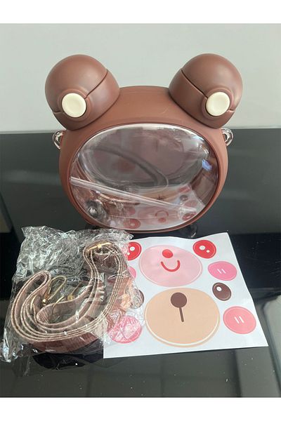 M&B WATER BOTTLE Cute Children's Water Bottle with Double Lids and Straw - Water Bottle with Neck Strap for School