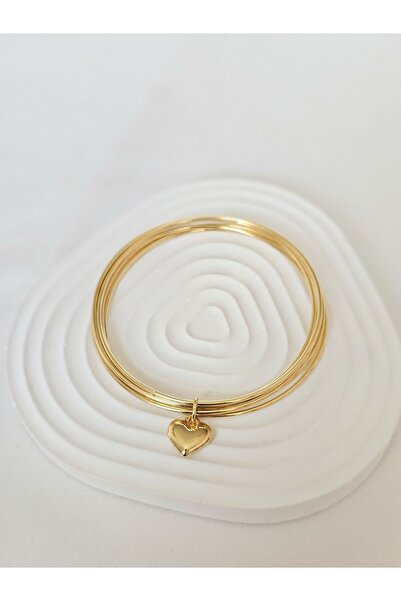 Roya Happiness CHARMLI BİLEKLİK 5'Lİ AJDA BİLEZİK TASARIMINDA KADIN BİLEZİK ALTIN RENK KADIN ÇELİK BİLEKLİK