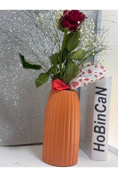 BLANJ Bohemian Scandinavian Style Large Size Vase Striped Scandinavian Vase