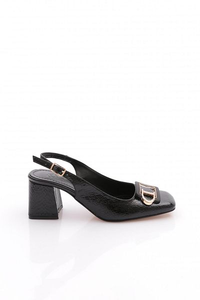 DGN K615 Women's D Buckle Open Back Heeled Shoes