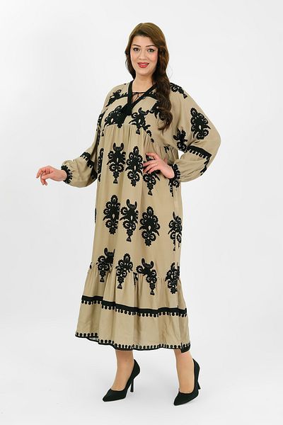 By Alba Collection Women's Mink Cotton Viscose Plus Size Dress