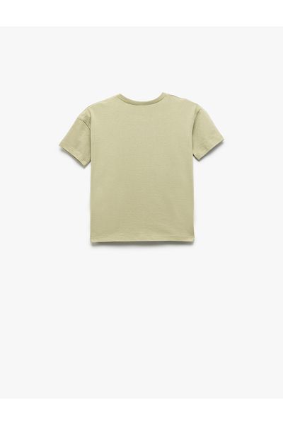 Koton Crew Neck Short Sleeve Cotton Dinosaur Print T-Shirt