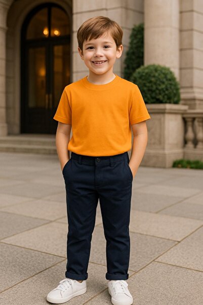 Mcrkids Μπλουζάκι με κοντό μανίκι Unisex σε χρώμα μουστάρδα