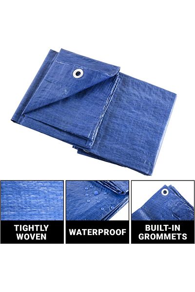 Generic Multipurpose Tarpaulin Sinlge Layer Blue 4*6 yds