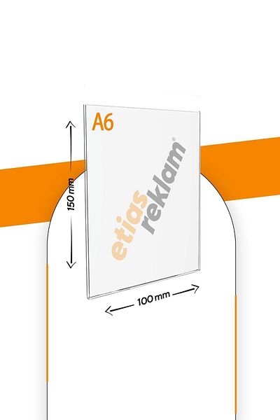 Etias Reklam A6 U Type - 5-Piece Table Top 2.8mm Transparent Plexi Foiling Brochure
