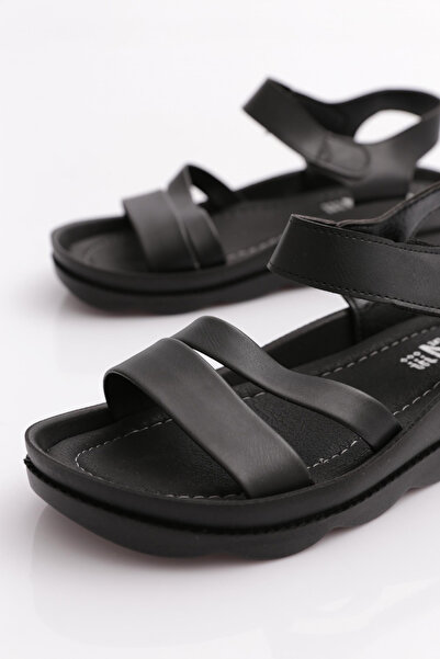 DGN 1700-154-22Y Women's Flat Atmali Banded Ankle Velcro Sandals