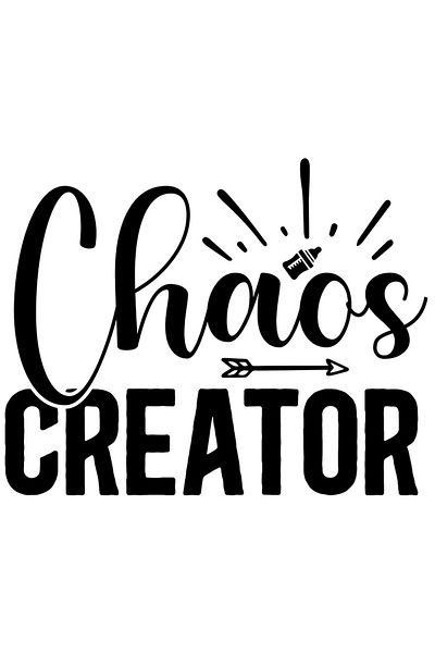StoryGift Romania Sticker Eticheta 40CM Exterior cu ilustratie afisand un biberon si textul "Chaos creator" - cr