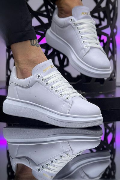 Weynes Pantofi sport casual, albi, cu talpă plată, pentru femei WSB4010