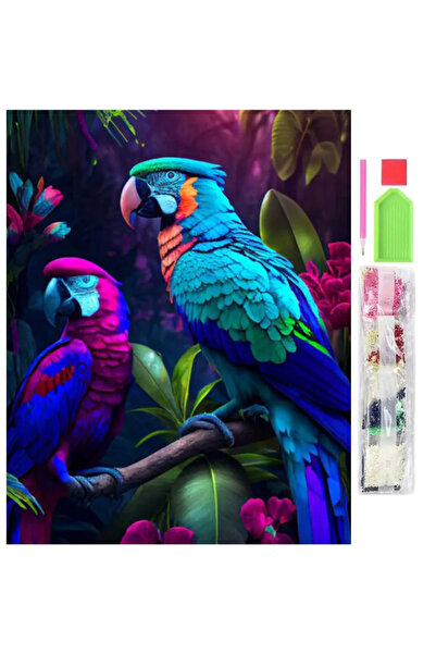 zola Goblen mozaic cu diamante, model papagali, 30x40 cm