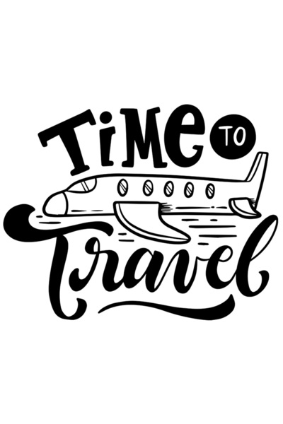 StoryGift Romania Sticker Adeziv 90CM Exterior cu un avion si mesajul "Time t...