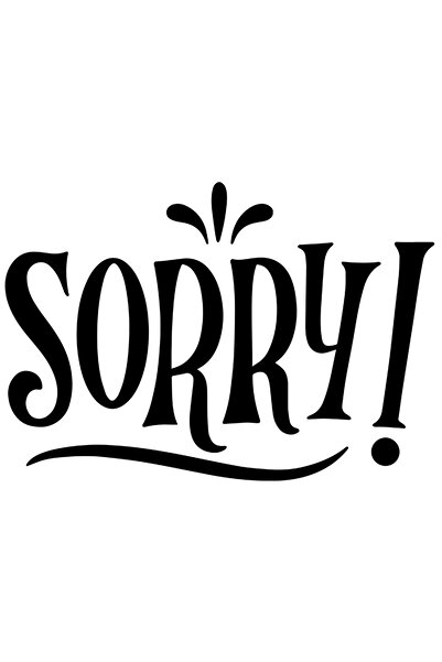 StoryGift Romania Sticker Exterior Cu Textul In Engleza "sorry!" - Scuze , Vi...