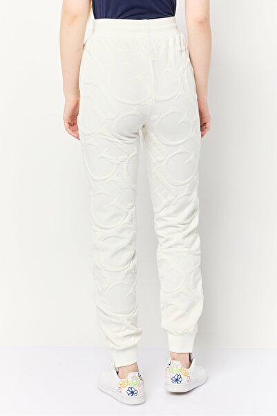 Guess Women Regular Fit Brand Logo Sweatpants, White