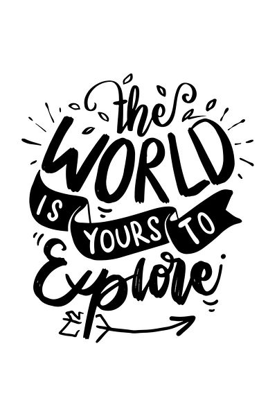 StoryGift Romania Sticker Eticheta 40CM Exterior cu mesajul in limba engleza "The world is yours to explore" - l
