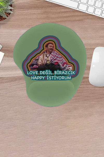 KARMAT Damla, Burhan Altıntop personaj , Happy, Mousepad confortabil cu suport pentru încheietura mâinii, design ergonomic. Amuzant