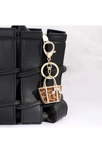 Halımax Leopard Pattern Keychain Bag Ornament Backpack Car Ornament Leopard Charm Gift