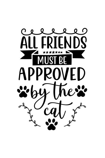 StoryGift Romania Exterior Sticker With Paws And The Message "All Friends Must Be Cat Approved",