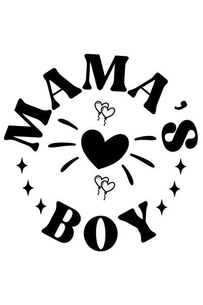 StoryGift Romania Sticker Autocolant 30CM Exterior cu inimioare si textul "Mama's boy" - baietelul mamei , Vinyl