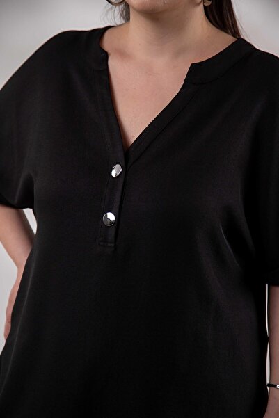 Roxxlen 3330373 Μπλούζα με κουμπιά με γιακά δικαστή