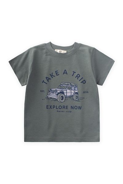 Cigit Take a Trip Printed T-Shirt 2-7 Years Green