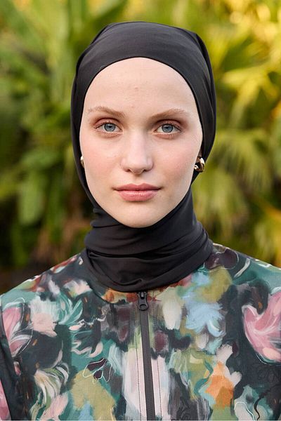 BE BLUE Hijab Swimsuit Black Tied Shawl