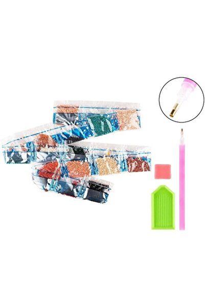 zola Diamond mosaic tapestry, cheerful surfer puppy, 15 x 20 cm