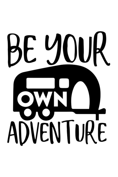 StoryGift Romania Sticker Adeziv 90CM Exterior cu o rulota si textul in engleza "Be your own adventure" - fii pr