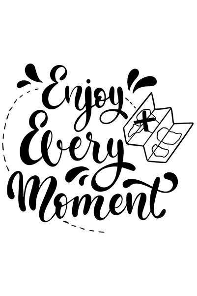 StoryGift Romania Sticker Exterior cu o harta si mesajul "Enjoy every moment" - bucura-te de fiecare moment