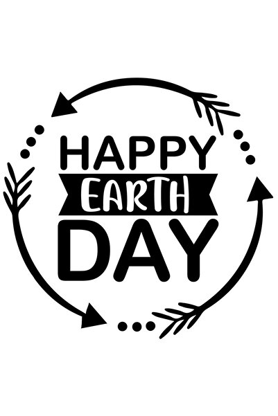 StoryGift Romania Sticker Eticheta 50CM Exterior cu textul in engleza "Happy Earth day" - zi a Pamantului ferici