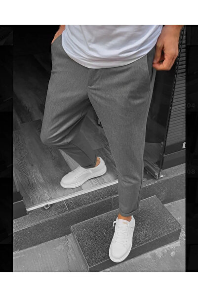 HATCELL Slim Fit Likralı Erkek Lastikli Bel Double Paça Jogger Pantolon