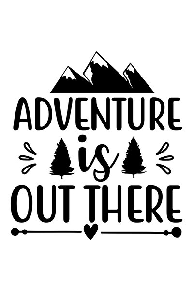 StoryGift Romania Sticker Autocolant 70CM Exterior cu munti si copaci cu mesajul "Adventure is out there" - aven