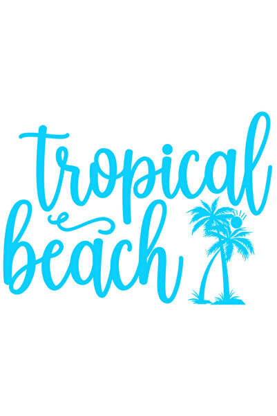 StoryGift Romania Sticker Autocolant 70CM Exterior cu mesajul "Tropical beach...