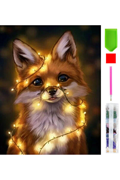 zola Diamond mosaic tapestry, fox pattern, 15 x 20 cm