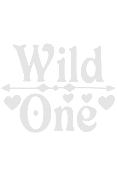 StoryGift Romania Sticker Exterior cu inimioare si textul in limba engleza "Wild one" - cel salbatic natura