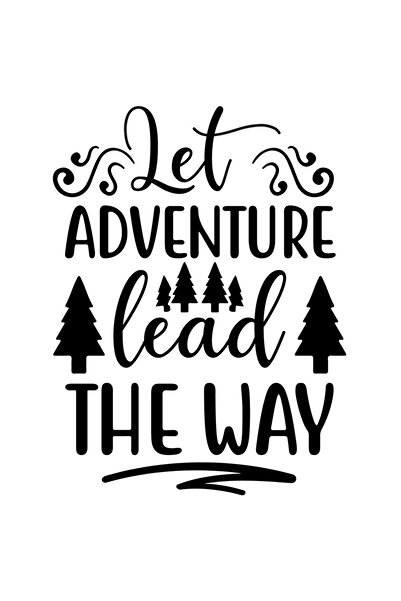 StoryGift Romania Sticker Autocolant 70CM Exterior cu brazi si mesajul in engleza "Let adventure lead the way" -