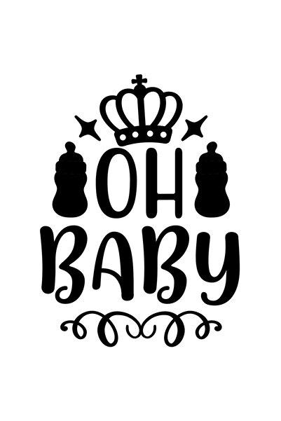 StoryGift Romania Sticker Exterior cu textul in engleza "Oh, baby" - oh bebel...