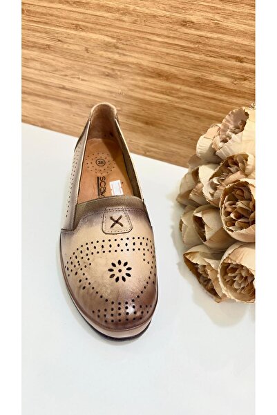 Scavia Keen RM 305 Kadın Yazlık Hakiki Deri Ortopedik Dolgu Topuk Delikli Ayakkabı