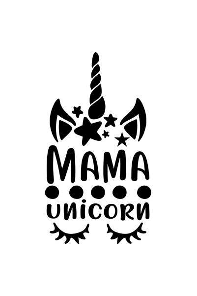 StoryGift Romania Sticker Autocolant 30CM Exterior cu textul "Mama unicorn" -...