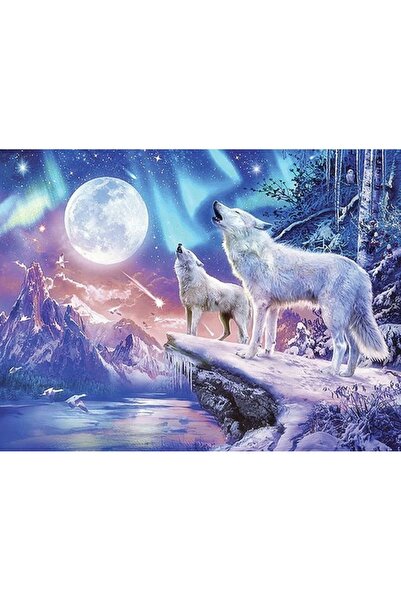 zola Goblen mozaic cu diamante, Lupii si luna, 40x30 cm