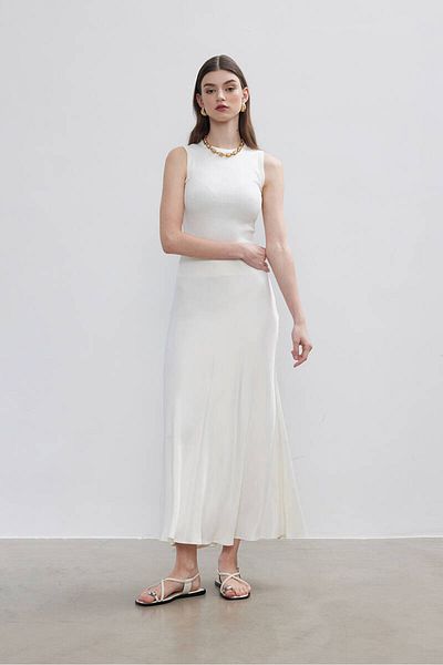 BE BLUE PEARL OF PEARL SATIN SKIRT
