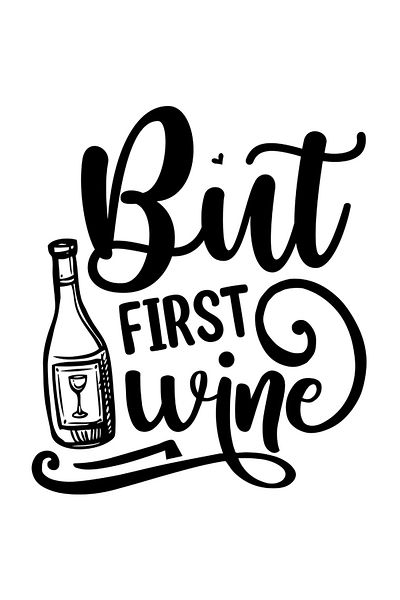 StoryGift Romania Sticker Autocolant 30CM Exterior cu textul in engleza "But first wine" - dar prima data vin ,