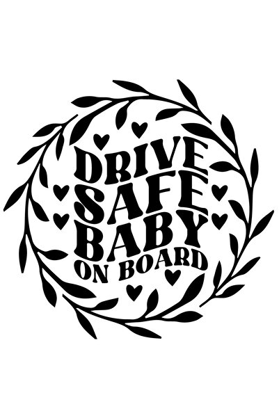 StoryGift Romania Sticker Exterior cu mesaj de atentionare "Drive safe, baby on board" - conduceti cu grija,