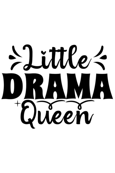 StoryGift Romania Sticker Eticheta 40CM Exterior cu textul in engleza "Little drama queen" - regina micuta a dra