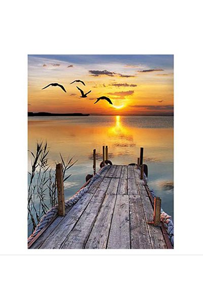 zola Goblen mozaic cu diamante, apus si ponton, accesorii incluse, 30x40 cm