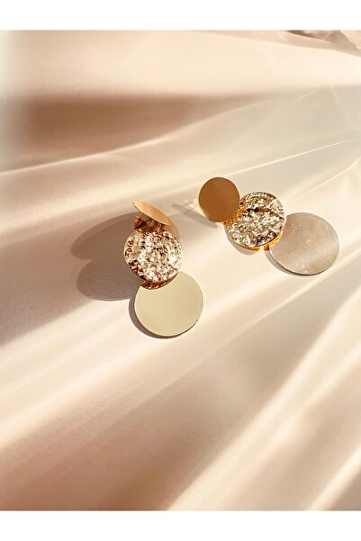 WisstoriaCollections البيضاوي سحق الذهب اللون استرخى أقراط المرأة