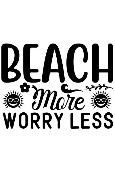 StoryGift Romania Sticker Exterior Cu Mesaj In Limba Engleza "beach More, Worry Less" - Mai Mult Pe Plaja In