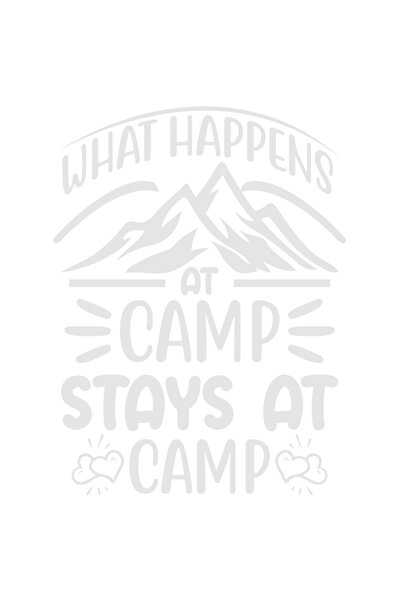 StoryGift Romania Sticker Adeziv 90CM Exterior cu munti si inimioare cu mesajul "Ce se intampla in tabara ramane