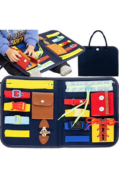 zola Sensory book with felt activities, Montessori, 14 elements, multicolor, 28 x 33 x 2 cm