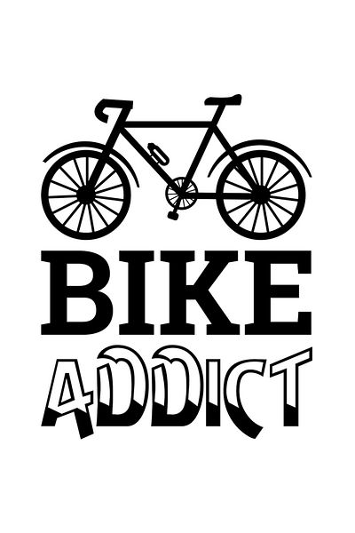 StoryGift Romania Sticker Exterior cu o bicicleta si textul in engleza "Bike addict" - dependent de biciclet